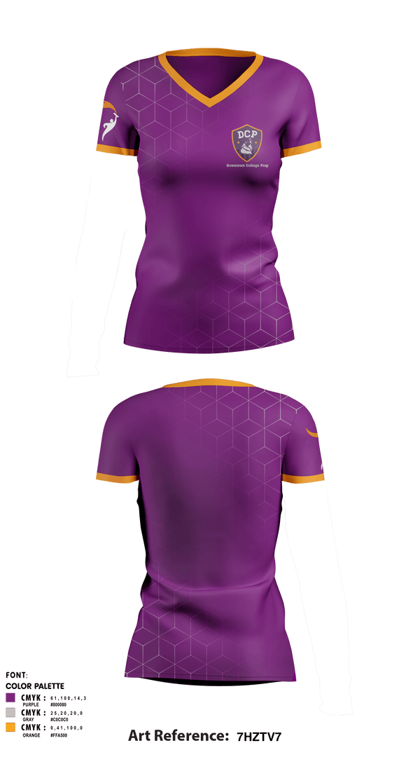 Women's Short Sleeve Vneck Shirt, Downtown College Prep - Alum Rock Middle School, Spirit Store, Teamtime, Team time, sublimation, custom sports apparel, team uniforms, spirit wear, spiritwear, sports uniforms, custom shirts, team store, custom team store, fundraiser sports, apparel fundraiser