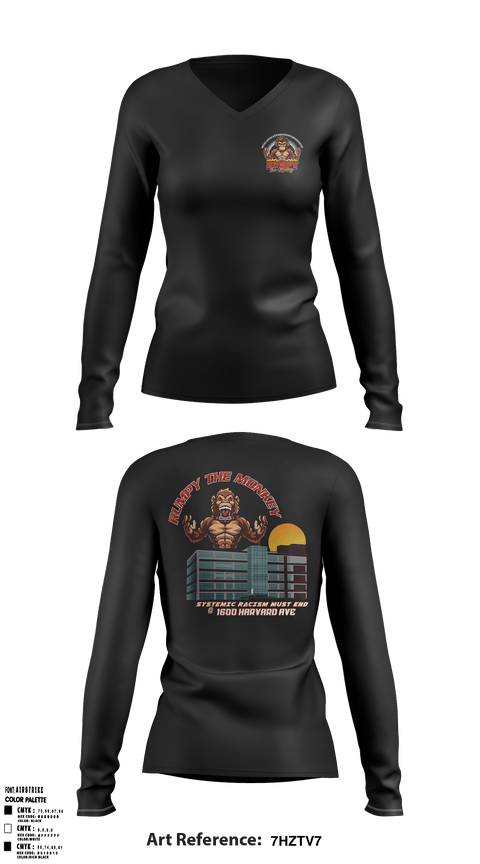 Women's Long Sleeve Vneck Shirt, Rumpythemonkey, , Teamtime, Team time, sublimation, custom sports apparel, team uniforms, spirit wear, spiritwear, sports uniforms, custom shirts, team store, custom team store, fundraiser sports, apparel fundraiser