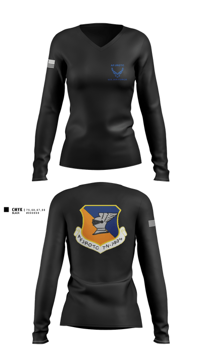 WBHS AFJROTC 46215478 Women's Long Sleeve V-neck Shirt - 1