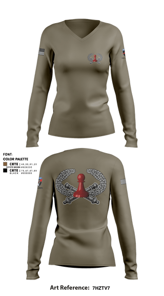 Women's Long Sleeve Vneck Shirt, , National Guard, Teamtime, Team time, sublimation, custom sports apparel, team uniforms, spirit wear, spiritwear, sports uniforms, custom shirts, team store, custom team store, fundraiser sports, apparel fundraiser