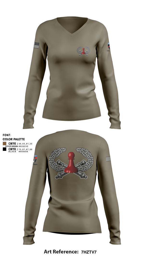 Women's Long Sleeve Vneck Shirt, , National Guard, Teamtime, Team time, sublimation, custom sports apparel, team uniforms, spirit wear, spiritwear, sports uniforms, custom shirts, team store, custom team store, fundraiser sports, apparel fundraiser