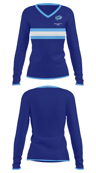 Women's Long Sleeve Vneck Shirt, Vista Peak Prep Cheer, Cheer, Teamtime, Team time, sublimation, custom sports apparel, team uniforms, spirit wear, spiritwear, sports uniforms, custom shirts, team store, custom team store, fundraiser sports, apparel fundraiser
