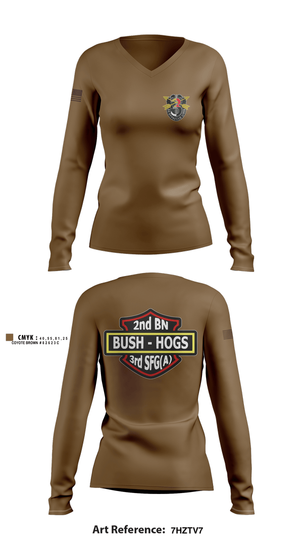 Women's Long Sleeve Vneck Shirt, MCPOD-XVIII Airborne Corps, Army, Teamtime, Team time, sublimation, custom sports apparel, team uniforms, spirit wear, spiritwear, sports uniforms, custom shirts, team store, custom team store, fundraiser sports, apparel fundraiser