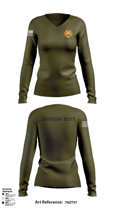 USAG Fort Sill 33635328 Women's Long Sleeve V-neck Shirt - 53