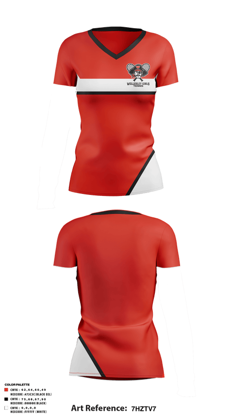 Women's Short Sleeve Vneck Shirt, Wellesley High School Girls Tennis, Tennis, Teamtime, Team time, sublimation, custom sports apparel, team uniforms, spirit wear, spiritwear, sports uniforms, custom shirts, team store, custom team store, fundraiser sports, apparel fundraiser