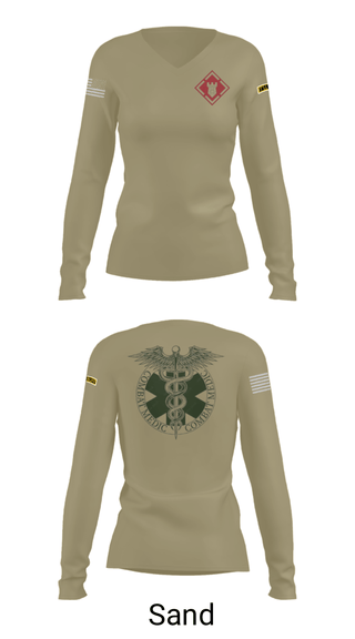 Women's Long Sleeve Vneck Shirt, , Army, Teamtime, Team time, sublimation, custom sports apparel, team uniforms, spirit wear, spiritwear, sports uniforms, custom shirts, team store, custom team store, fundraiser sports, apparel fundraiser