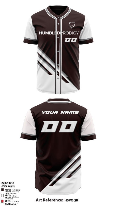 Full Button Baseball Jersey, Humbled prodigy, Baseball, Teamtime, Team time, sublimation, custom sports apparel, team uniforms, spirit wear, spiritwear, sports uniforms, custom shirts, team store, custom team store, fundraiser sports, apparel fundraiser