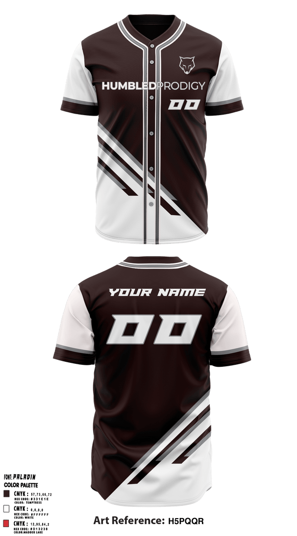 Full Button Baseball Jersey, Humbled prodigy, Baseball, Teamtime, Team time, sublimation, custom sports apparel, team uniforms, spirit wear, spiritwear, sports uniforms, custom shirts, team store, custom team store, fundraiser sports, apparel fundraiser