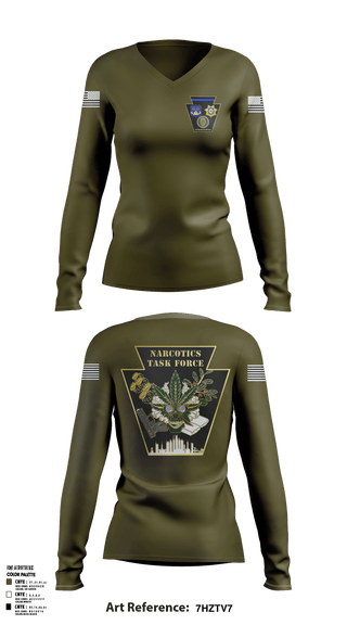 Women's Long Sleeve Vneck Shirt, Narcotics, Police, Teamtime, Team time, sublimation, custom sports apparel, team uniforms, spirit wear, spiritwear, sports uniforms, custom shirts, team store, custom team store, fundraiser sports, apparel fundraiser