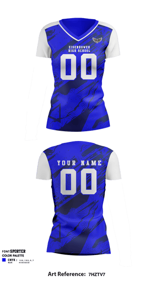 Women's Short Sleeve Vneck Shirt, Eisenhower High School Volleyball, Women's Volleyball, Teamtime, Team time, sublimation, custom sports apparel, team uniforms, spirit wear, spiritwear, sports uniforms, custom shirts, team store, custom team store, fundraiser sports, apparel fundraiser