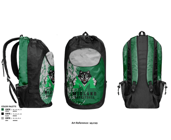 Gear Bag, Midland Middle School Basketball, Women's Basketball, Teamtime, Team time, sublimation, custom sports apparel, team uniforms, spirit wear, spiritwear, sports uniforms, custom shirts, team store, custom team store, fundraiser sports, apparel fundraiser