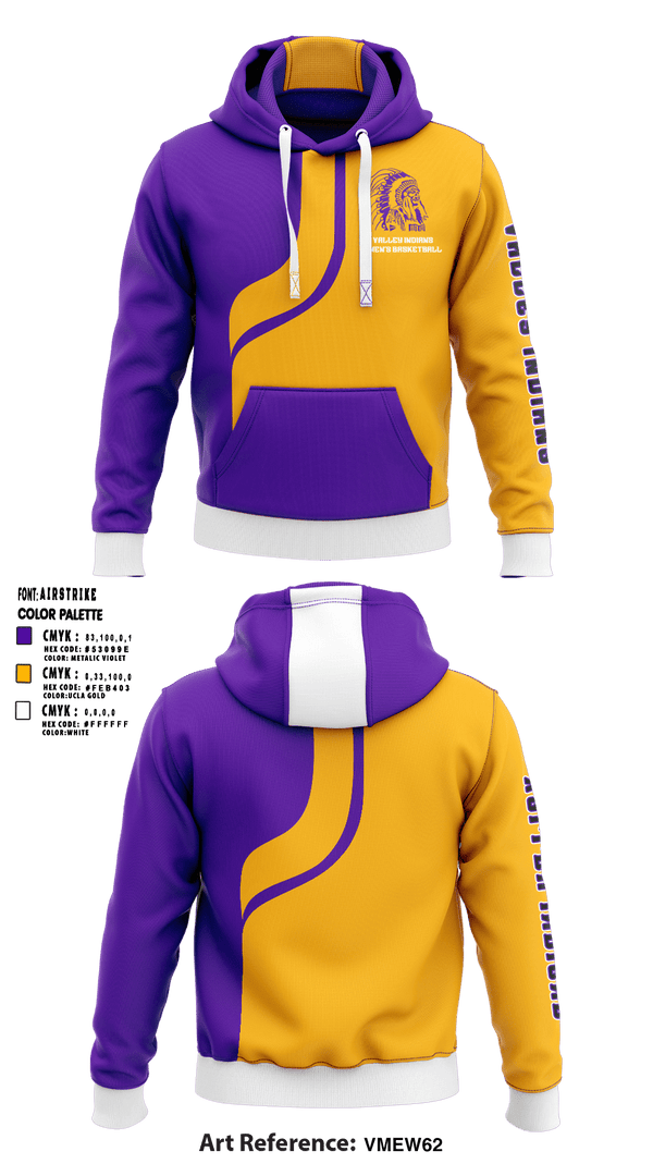 Hoodie, Valley Indians, Men's Basketball, Teamtime, Team time, sublimation, custom sports apparel, team uniforms, spirit wear, spiritwear, sports uniforms, custom shirts, team store, custom team store, fundraiser sports, apparel fundraiser