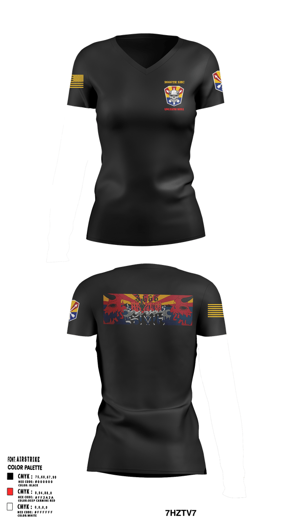 Women's Short Sleeve Vneck Shirt, 3666th SMC, Army, Teamtime, Team time, sublimation, custom sports apparel, team uniforms, spirit wear, spiritwear, sports uniforms, custom shirts, team store, custom team store, fundraiser sports, apparel fundraiser