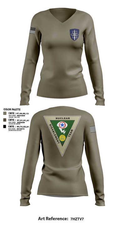 Nuclear Disablement Team 21416676 Women's Long Sleeve V-neck Shirt - 58