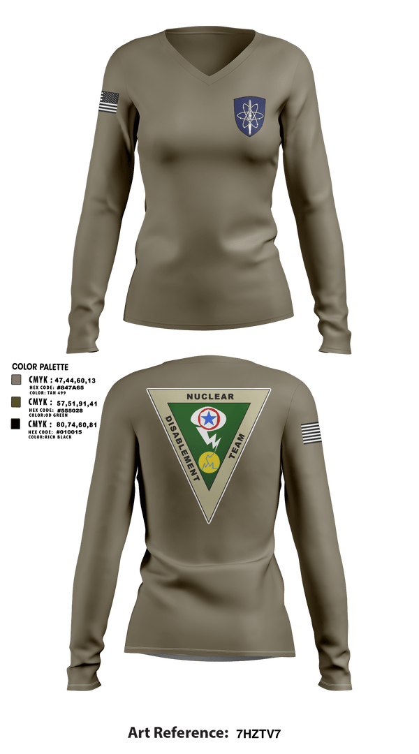 Women's Long Sleeve Vneck Shirt, , Army, Teamtime, Team time, sublimation, custom sports apparel, team uniforms, spirit wear, spiritwear, sports uniforms, custom shirts, team store, custom team store, fundraiser sports, apparel fundraiser