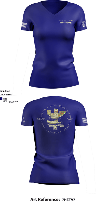 Women's Short Sleeve Vneck Shirt, USCG STATION NEAH BAY, Coast Guard, Teamtime, Team time, sublimation, custom sports apparel, team uniforms, spirit wear, spiritwear, sports uniforms, custom shirts, team store, custom team store, fundraiser sports, apparel fundraiser