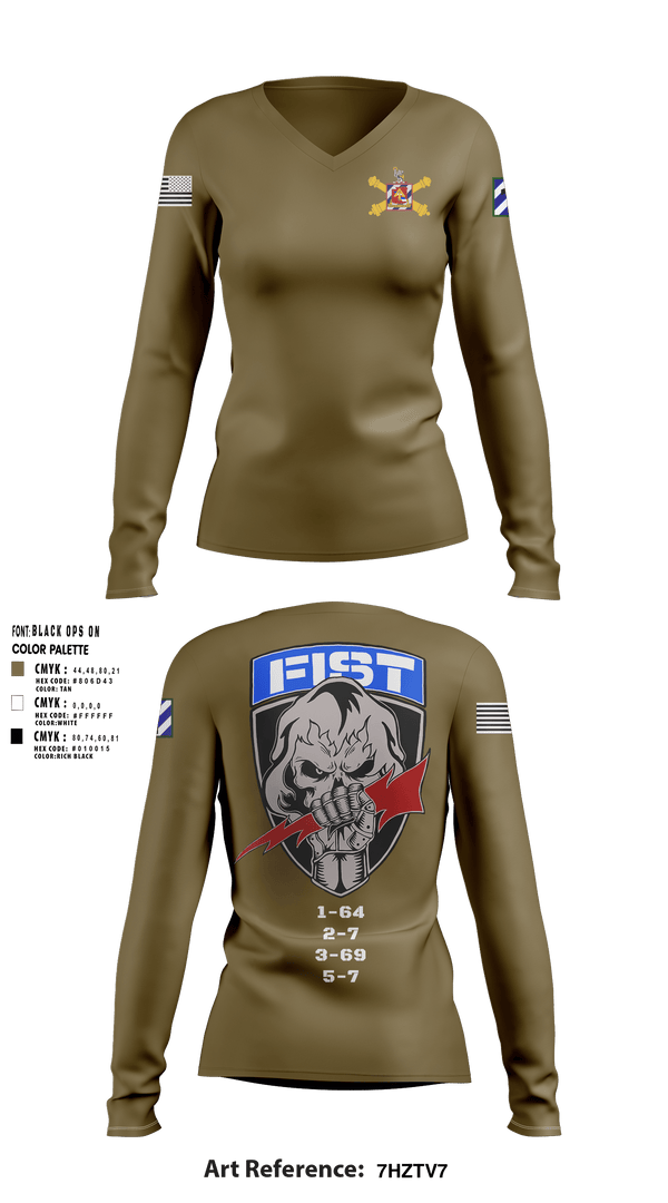 Women's Long Sleeve Vneck Shirt, 1-41 FA, Army, Teamtime, Team time, sublimation, custom sports apparel, team uniforms, spirit wear, spiritwear, sports uniforms, custom shirts, team store, custom team store, fundraiser sports, apparel fundraiser