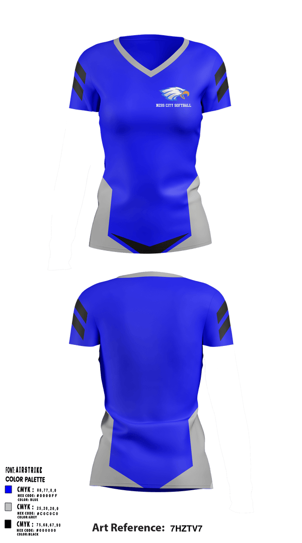 Women's Short Sleeve Vneck Shirt, Ness City High School Softball, Softball, Teamtime, Team time, sublimation, custom sports apparel, team uniforms, spirit wear, spiritwear, sports uniforms, custom shirts, team store, custom team store, fundraiser sports, apparel fundraiser