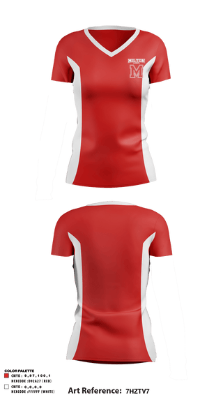 Women's Short Sleeve Vneck Shirt, Milton High School Cheer, Cheer, Teamtime, Team time, sublimation, custom sports apparel, team uniforms, spirit wear, spiritwear, sports uniforms, custom shirts, team store, custom team store, fundraiser sports, apparel fundraiser
