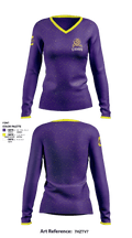 Columbia Central High School Golf 6708728 Women's Long Sleeve V-neck Shirt - 1