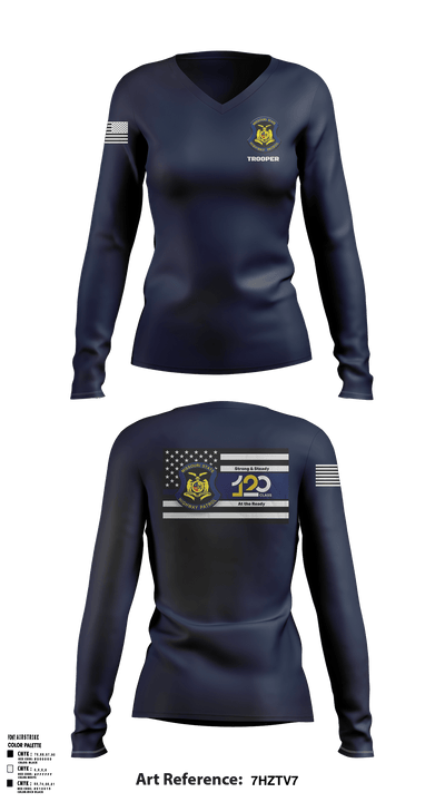 MSHP Class 120 57992195 Women's Long Sleeve V-neck Shirt - 1