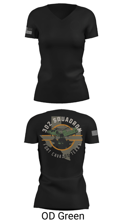 302 Squadron 91279546 Women's Short Sleeve V-neck Shirt - 22