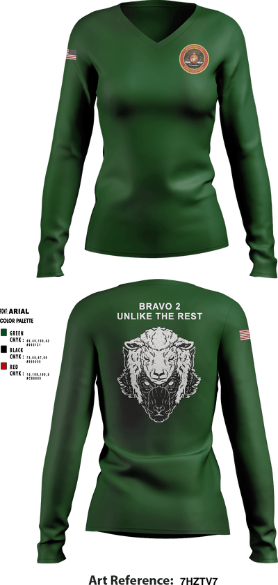 MCSFBn 35296267 Women's Long Sleeve V-neck Shirt - 1