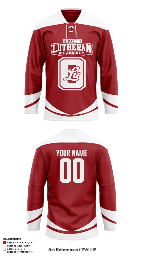 Hockey Jersey, Orange Lutheran High School Ice Hockey, Ice Hockey, Teamtime, Team time, sublimation, custom sports apparel, team uniforms, spirit wear, spiritwear, sports uniforms, custom shirts, team store, custom team store, fundraiser sports, apparel fundraiser