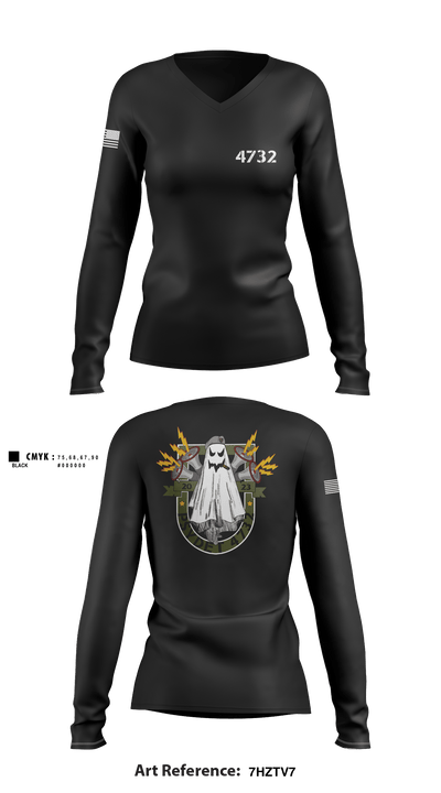 4732 18067014 Women's Long Sleeve V-neck Shirt - 1