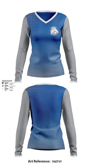 Women's Long Sleeve Vneck Shirt, Andrada Polytechnic High School, Spirit Store, Teamtime, Team time, sublimation, custom sports apparel, team uniforms, spirit wear, spiritwear, sports uniforms, custom shirts, team store, custom team store, fundraiser sports, apparel fundraiser
