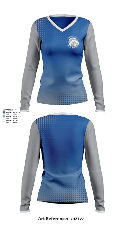 Andrada Polytechnic High School 34262371 Women's Long Sleeve V-neck Shirt - 1