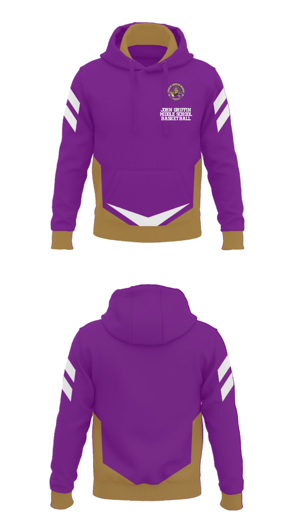 Hoodie, John Griffin Middle School Basketball, Men's Basketball, Teamtime, Team time, sublimation, custom sports apparel, team uniforms, spirit wear, spiritwear, sports uniforms, custom shirts, team store, custom team store, fundraiser sports, apparel fundraiser