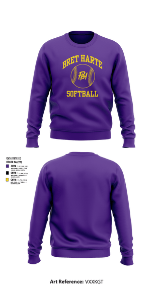 Crew Neck Sweatshirt, Bret Harte Union High School Softball, Softball, Teamtime, Team time, sublimation, custom sports apparel, team uniforms, spirit wear, spiritwear, sports uniforms, custom shirts, team store, custom team store, fundraiser sports, apparel fundraiser