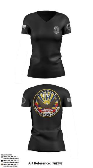 Women's Short Sleeve Vneck Shirt, District IV, Police, Teamtime, Team time, sublimation, custom sports apparel, team uniforms, spirit wear, spiritwear, sports uniforms, custom shirts, team store, custom team store, fundraiser sports, apparel fundraiser
