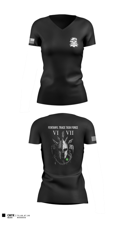 FTTF 73452025 Women's Short Sleeve V-neck Shirt - 1