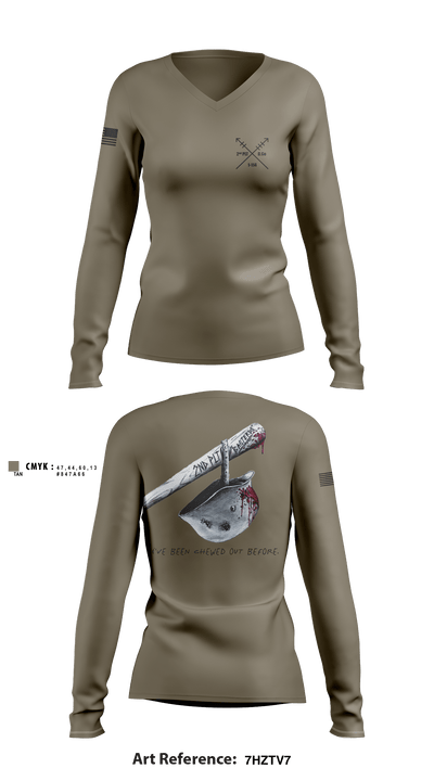 2nd PLT Baseterds 6936669 Women's Long Sleeve V-neck Shirt - 3