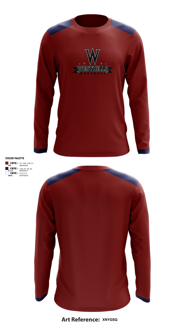 Long Sleeve Performance Shirt, Westhills Baseball, Baseball, Teamtime, Team time, sublimation, custom sports apparel, team uniforms, spirit wear, spiritwear, sports uniforms, custom shirts, team store, custom team store, fundraiser sports, apparel fundraiser