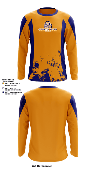Long Sleeve Performance Shirt, George Bush High School, Spirit Store, Teamtime, Team time, sublimation, custom sports apparel, team uniforms, spirit wear, spiritwear, sports uniforms, custom shirts, team store, custom team store, fundraiser sports, apparel fundraiser