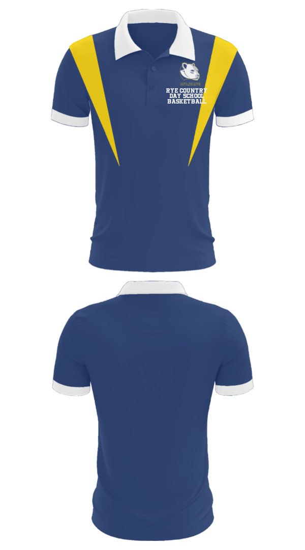 Short Sleeve Performance Polo, Rye Country Day School Basketball, Men's Basketball, Teamtime, Team time, sublimation, custom sports apparel, team uniforms, spirit wear, spiritwear, sports uniforms, custom shirts, team store, custom team store, fundraiser sports, apparel fundraiser
