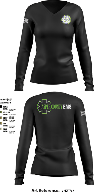 Women's Long Sleeve Vneck Shirt, , Fire Department, Teamtime, Team time, sublimation, custom sports apparel, team uniforms, spirit wear, spiritwear, sports uniforms, custom shirts, team store, custom team store, fundraiser sports, apparel fundraiser