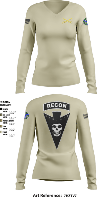 Women's Long Sleeve Vneck Shirt, , Army, Teamtime, Team time, sublimation, custom sports apparel, team uniforms, spirit wear, spiritwear, sports uniforms, custom shirts, team store, custom team store, fundraiser sports, apparel fundraiser