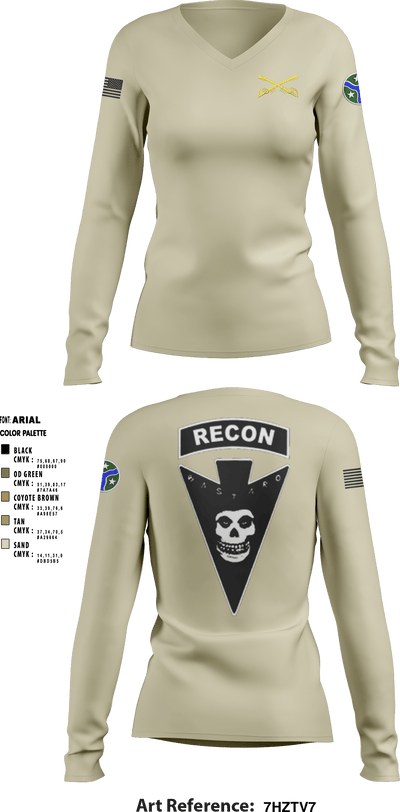 3/278 Armored Calvary Regiment 57774458 Women's Long Sleeve V-neck Shirt - 6