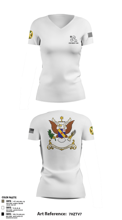1-155th Dixie Thunder 83572891 Women's Short Sleeve V-neck Shirt - 5