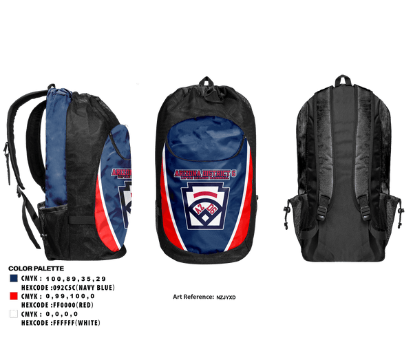 Gear Bag, Arizona District 6 Little League Baseball, Baseball, Teamtime, Team time, sublimation, custom sports apparel, team uniforms, spirit wear, spiritwear, sports uniforms, custom shirts, team store, custom team store, fundraiser sports, apparel fundraiser