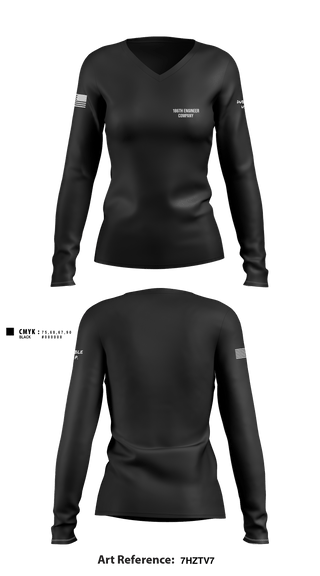 Women's Long Sleeve Vneck Shirt, 186th Engineer Company, National Guard, Teamtime, Team time, sublimation, custom sports apparel, team uniforms, spirit wear, spiritwear, sports uniforms, custom shirts, team store, custom team store, fundraiser sports, apparel fundraiser