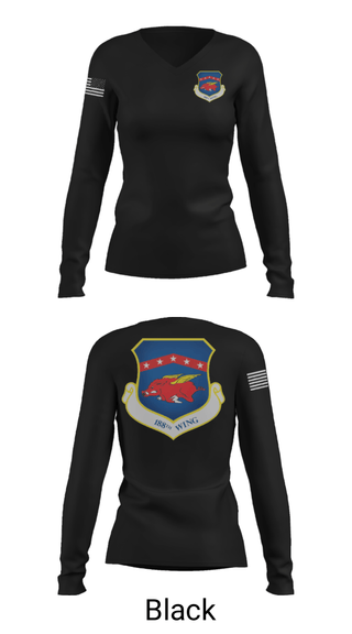 Women's Long Sleeve Vneck Shirt, , Air Force, Teamtime, Team time, sublimation, custom sports apparel, team uniforms, spirit wear, spiritwear, sports uniforms, custom shirts, team store, custom team store, fundraiser sports, apparel fundraiser