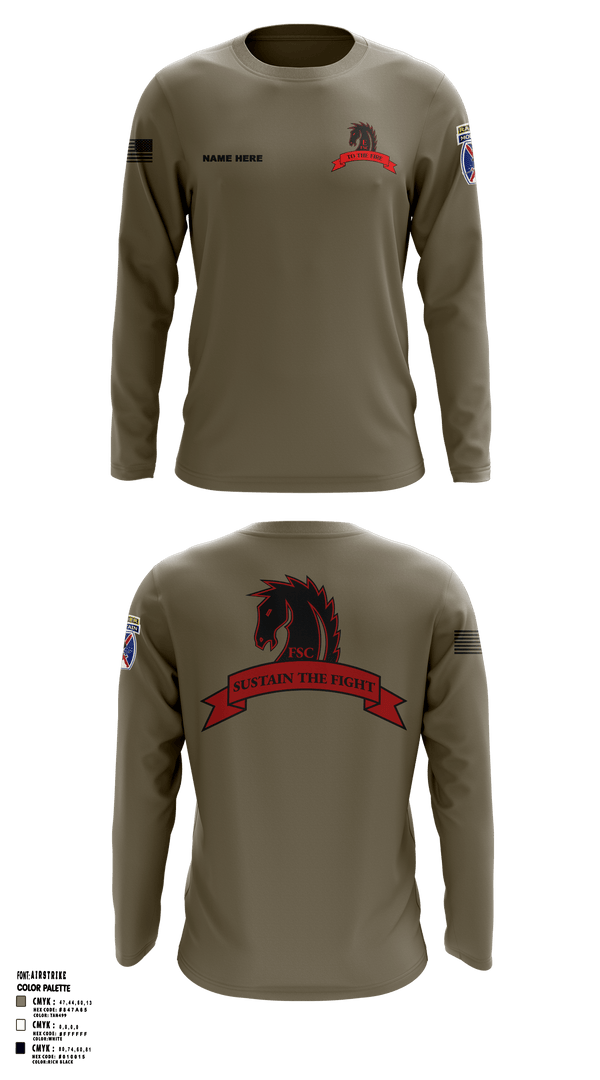 Long Sleeve Performance Shirt, Echo FSC Stampede 7th Eng, Army, Teamtime, Team time, sublimation, custom sports apparel, team uniforms, spirit wear, spiritwear, sports uniforms, custom shirts, team store, custom team store, fundraiser sports, apparel fundraiser
