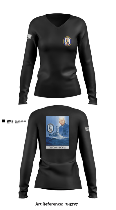USS LABOON 70062975 Women's Long Sleeve V-neck Shirt - 1