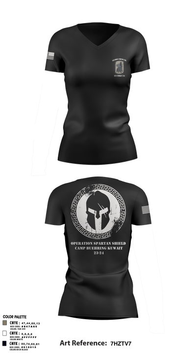 323rd Chem Co. 71427370 Women's Short Sleeve V-neck Shirt - 11