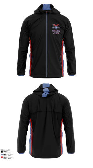Windbreaker, West Valley JR Rams, Football, Teamtime, Team time, sublimation, custom sports apparel, team uniforms, spirit wear, spiritwear, sports uniforms, custom shirts, team store, custom team store, fundraiser sports, apparel fundraiser